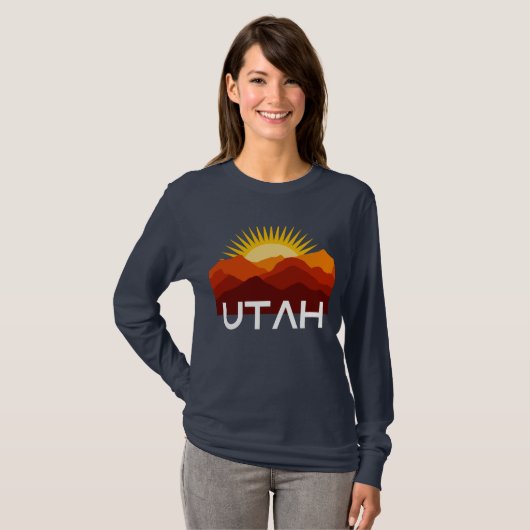 Utah Retro  woestijnzonsondergang T-shirt (Voorkant volledig)