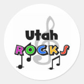 Utah Rocks Ronde Sticker (Voorkant)