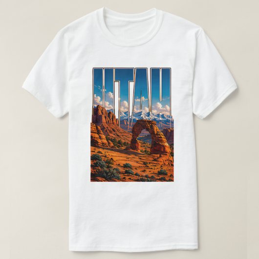 Utah Rode Rotsboog Bergavontuur T-shirt (Design voorkant)