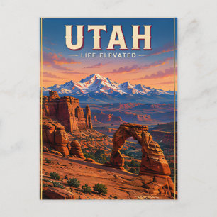 Utah Rode Rotsenberg Schitterende Ontsnapping Briefkaart