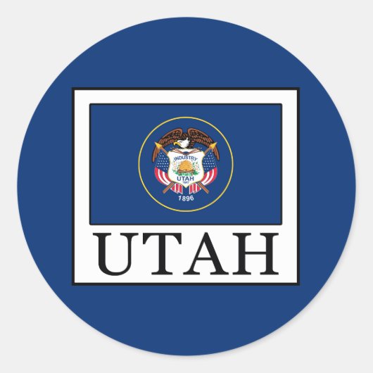 Utah Ronde Sticker (Voorkant)