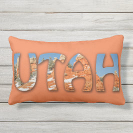 UTAH - Rood, Oranje, blauw luchtruim, sneeuw Buitenkussen