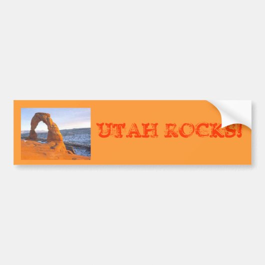 utah-rotsen, UTAH ROCKS! Bumpersticker (Voorkant)