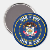Utah Round Emblem Magneet (Voorkant / Achterkant)