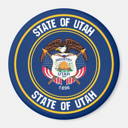 Utah Round Emblem Magneet (Voorkant)