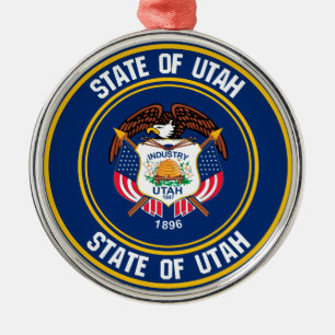 Utah Round Emblem Metalen Ornament