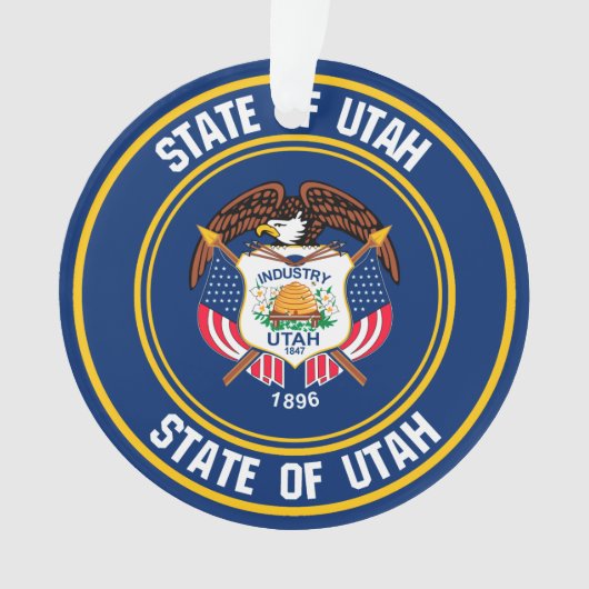 Utah Round Emblem Ornament (voorkant)