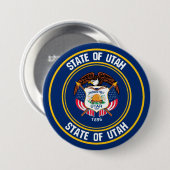 Utah Round Emblem Ronde Button 7,6 Cm (Voorkant /achterkant)