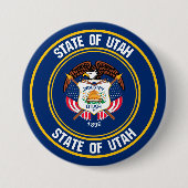 Utah Round Emblem Ronde Button 7,6 Cm (Voorkant)