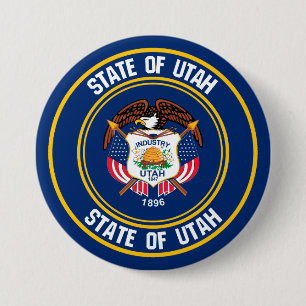 Utah Round Emblem Ronde Button 7,6 Cm