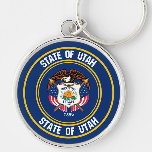 Utah Round Emblem Sleutelhanger (Voorkant)