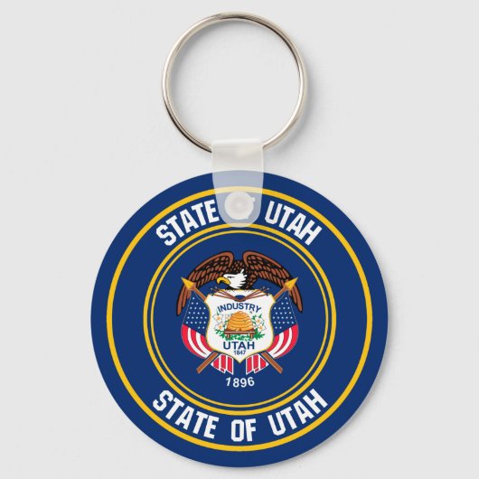 Utah Round Emblem Sleutelhanger (Voorkant)