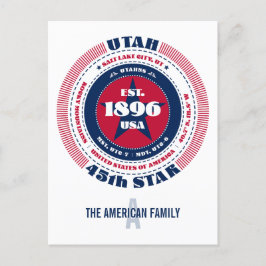 Utah, Salt Lake City, UT, Patriottisch, Monogram Briefkaart