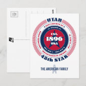 Utah, Salt Lake City, UT, Patriottisch, Monogram Briefkaart (Voorkant / Achterkant)