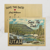 Utah Save the Date Mountains River Snow Aankondigingskaart (Voorkant / Achterkant)