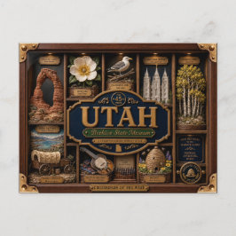 Utah Shadow Box 3D Figuur Staat Briefkaart