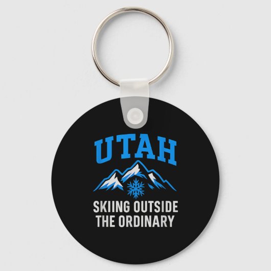 Utah skiën buiten de gewone studenten- sleutelhanger (Voorkant)