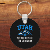 Utah skiën buiten de gewone studenten- sleutelhanger (Voorkant)