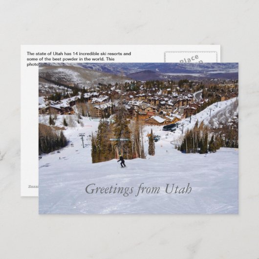 Utah Skiing Briefkaart (Voorkant / Achterkant)