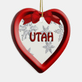Utah Snowflake Heart-kerstversiering Keramisch Ornament (Rechts)