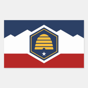 Utah staat nieuwe vlag symbool VS Amerika Rechthoekige Sticker