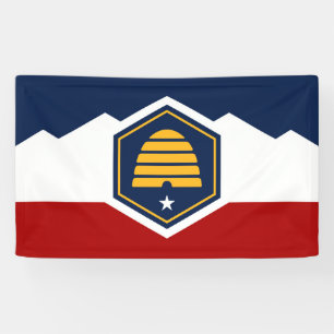 Utah staat nieuwe vlag symbool VS Amerika Spandoek