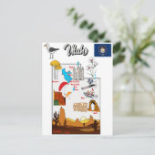 Utah-staatskaart met grote steden briefkaart (Staand voorkant)