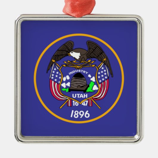 Utah Staatsvlag Metalen Ornament (Voorkant)