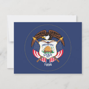 Utah Staatsvlag Moderne Bijenkorf Ster Land van Zi Briefkaart