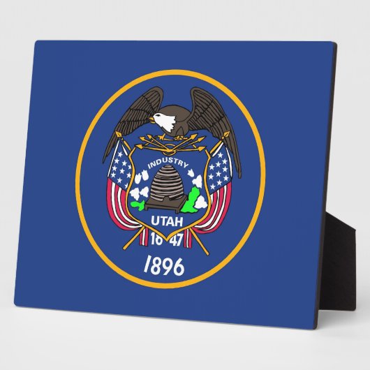 Utah Staatsvlag Plaquette Fotoplaat (Zijkant)