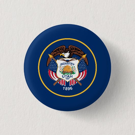 Utah Staatsvlag Ronde Button 3,2 Cm (Voorkant)
