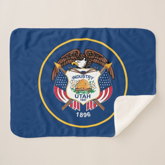 Utah Staatsvlag Sherpa Deken (Voorkant (horizontaal))