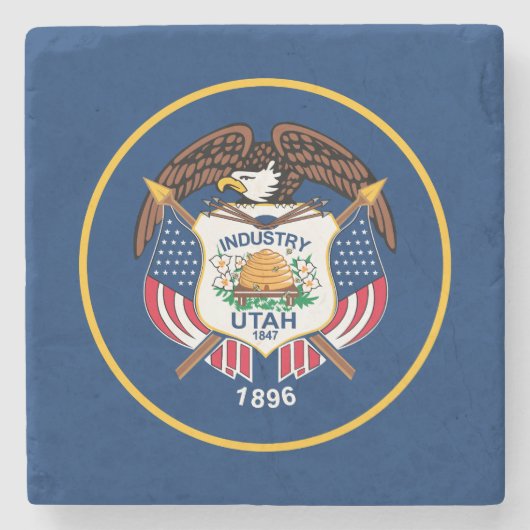 Utah Staatsvlag Stenen Onderzetter (Voorkant)
