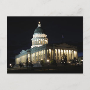 Utah State Capitol in Night - Salt Lake City Briefkaart