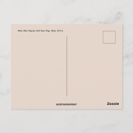 Utah State Capitol in Salt Lake City Utah Briefkaart (Achterkant)