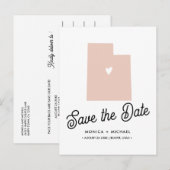 UTAH State Destination Weddenschap ENIGE KLEUR Aankondigingskaart (Voorkant / Achterkant)