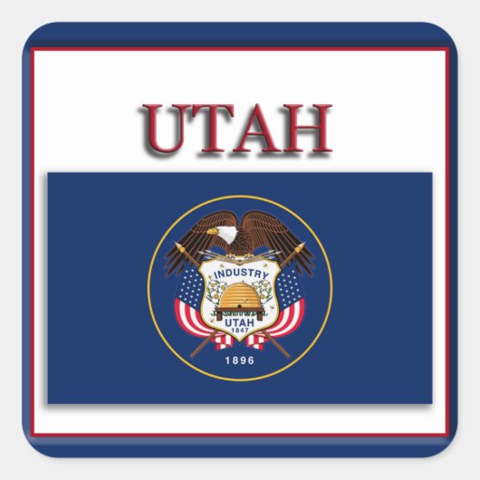 Utah State Flag Design Sticker (Voorkant)