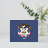 Utah State Flag Modern Beehive Star Land of Zion Briefkaart (Staand voorkant)