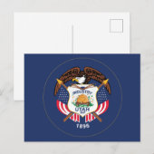 Utah State Flag Modern Beehive Star Land of Zion Briefkaart (Voorkant / Achterkant)