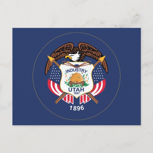 Utah State Flag Modern Beehive Star Land of Zion Briefkaart (Voorkant)