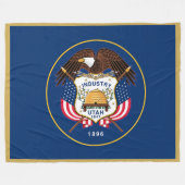 Utah State Flag Print Patriot Fleece Deken (Voorkant (Horizontaal))