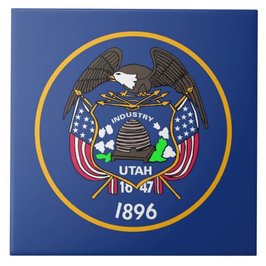 Utah State Flag Tegel Tegeltje (Voorkant)