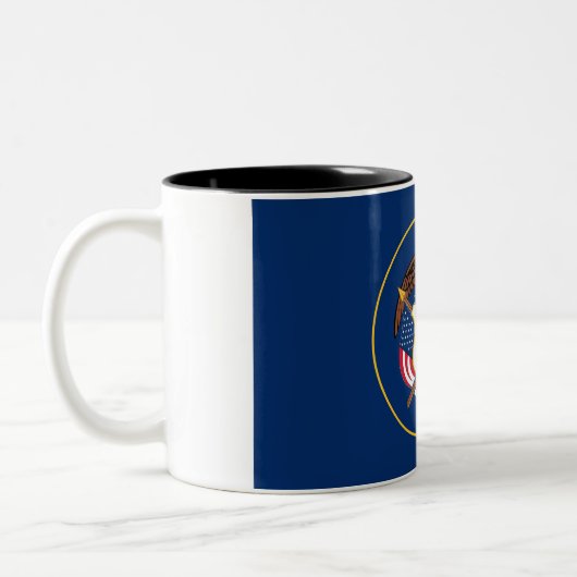 Utah State Flag Two-Tone Coffee Mok (Links)