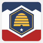 Utah State Flag Verenigde Staten Vierkante Sticker (Voorkant)