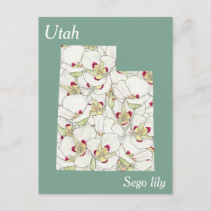 Utah State Flower Collage Map Briefkaart