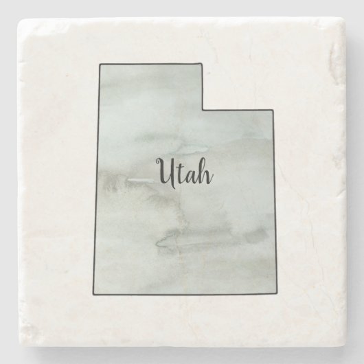 Utah State Illustration Schilderij Stenen Onderzetter (Voorkant)