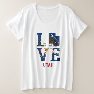 Utah State love USA Grote Maat T-shirt