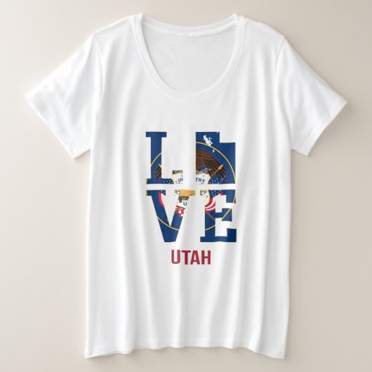 Utah State love USA Grote Maat T-shirt (Design voorkant)