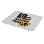 Utah State Map Amerikaanse vlag Zonnebloemglas Snijplank (Hoek)
