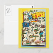 Utah State Map Briefkaart (Voorkant / Achterkant)